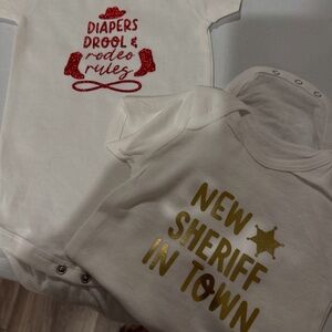 Western-Themed Baby Onesies Set